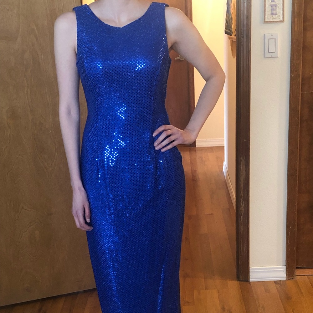 Roberta Royal Blue Sequin Prom Dress